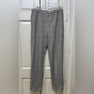 Bernard Zins Paris Women Size 10 High-Waisted Glen Plaid Trousers Lined 29”ins